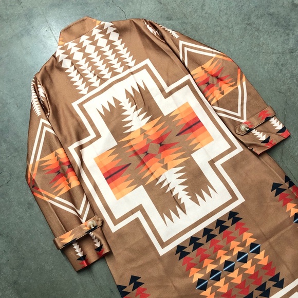 Womens Boho Tribal Aztec Blanket Coat Multi Color New With Tags! Medium - Picture 4 of 9
